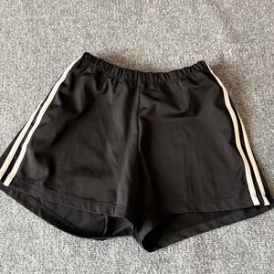 Avia Womens Athletic Shorts Black White Side Stripe Running Gym Size M Made  USA